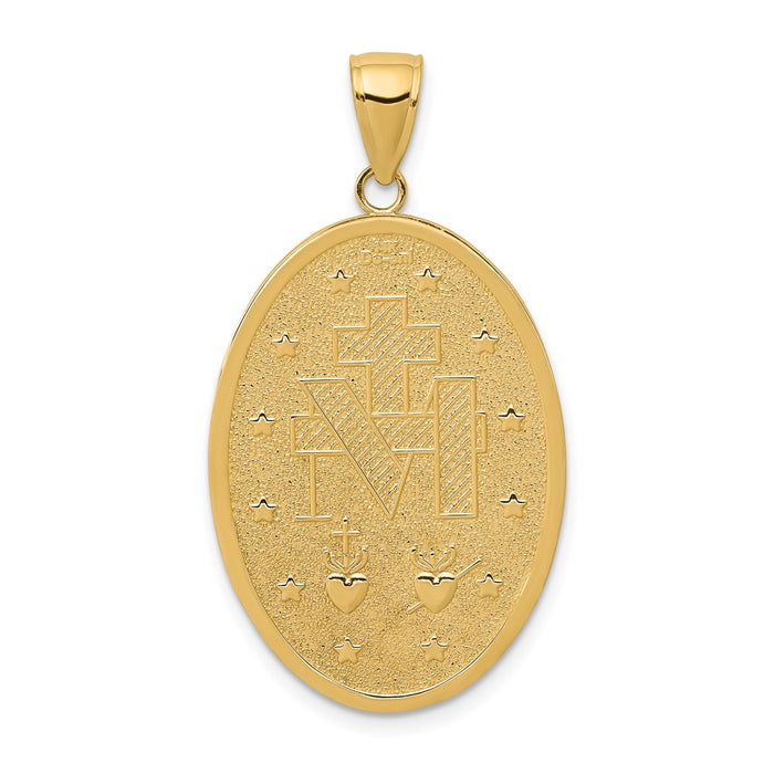 Million Charms 14K Yellow Gold Themed Religious Miraculous Medal Pendant