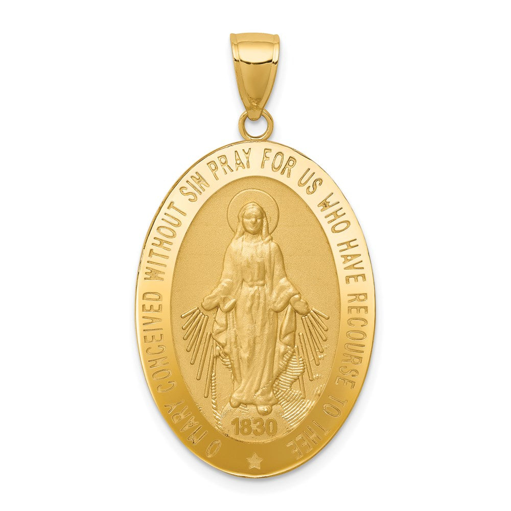 Million Charms 14K Yellow Gold Themed Religious Miraculous Medal Pendant