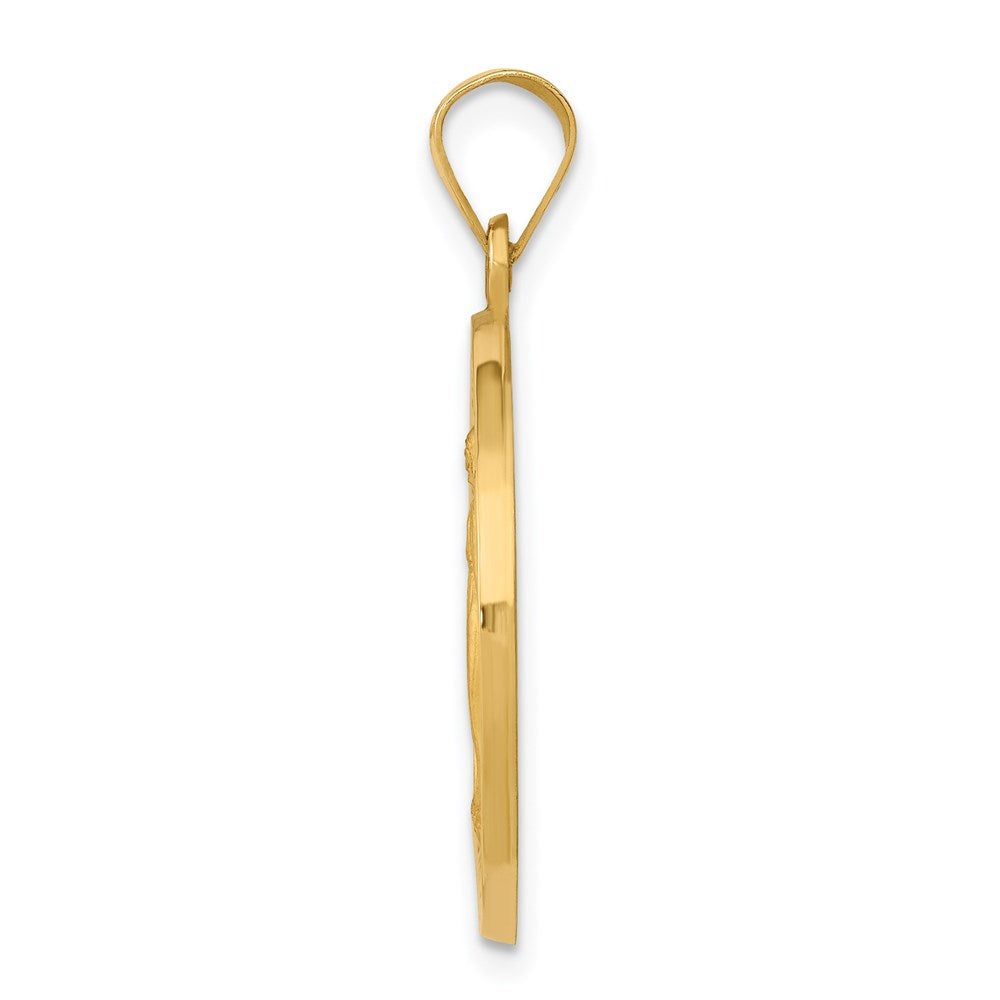 Million Charms 14K Yellow Gold Themed Religious Miraculous Medal Pendant