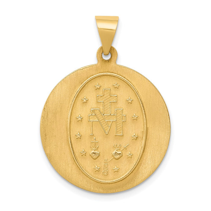 Million Charms 14K Yellow Gold Themed Religious Miraculous Medal Pendant