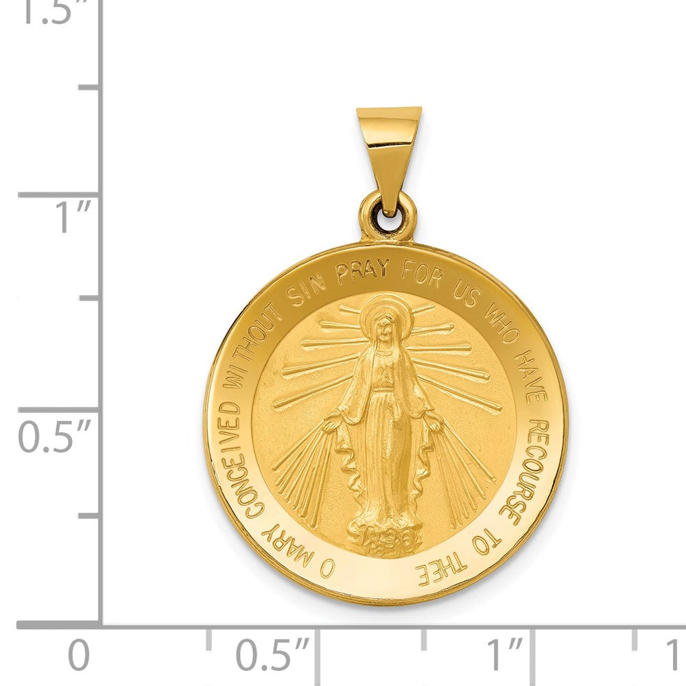 Million Charms 14K Yellow Gold Themed Religious Miraculous Medal Pendant