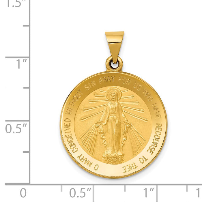Million Charms 14K Yellow Gold Themed Religious Miraculous Medal Pendant
