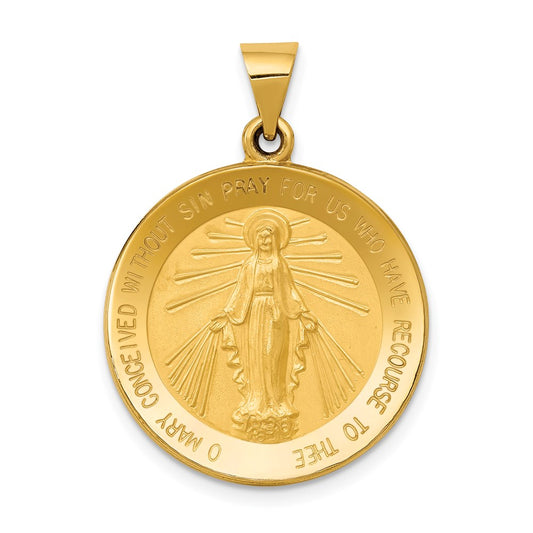 Million Charms 14K Yellow Gold Themed Religious Miraculous Medal Pendant