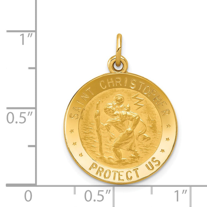 Million Charms 14K Yellow Gold Themed Us Air Force Religious Saint Christopher Medal Pendant
