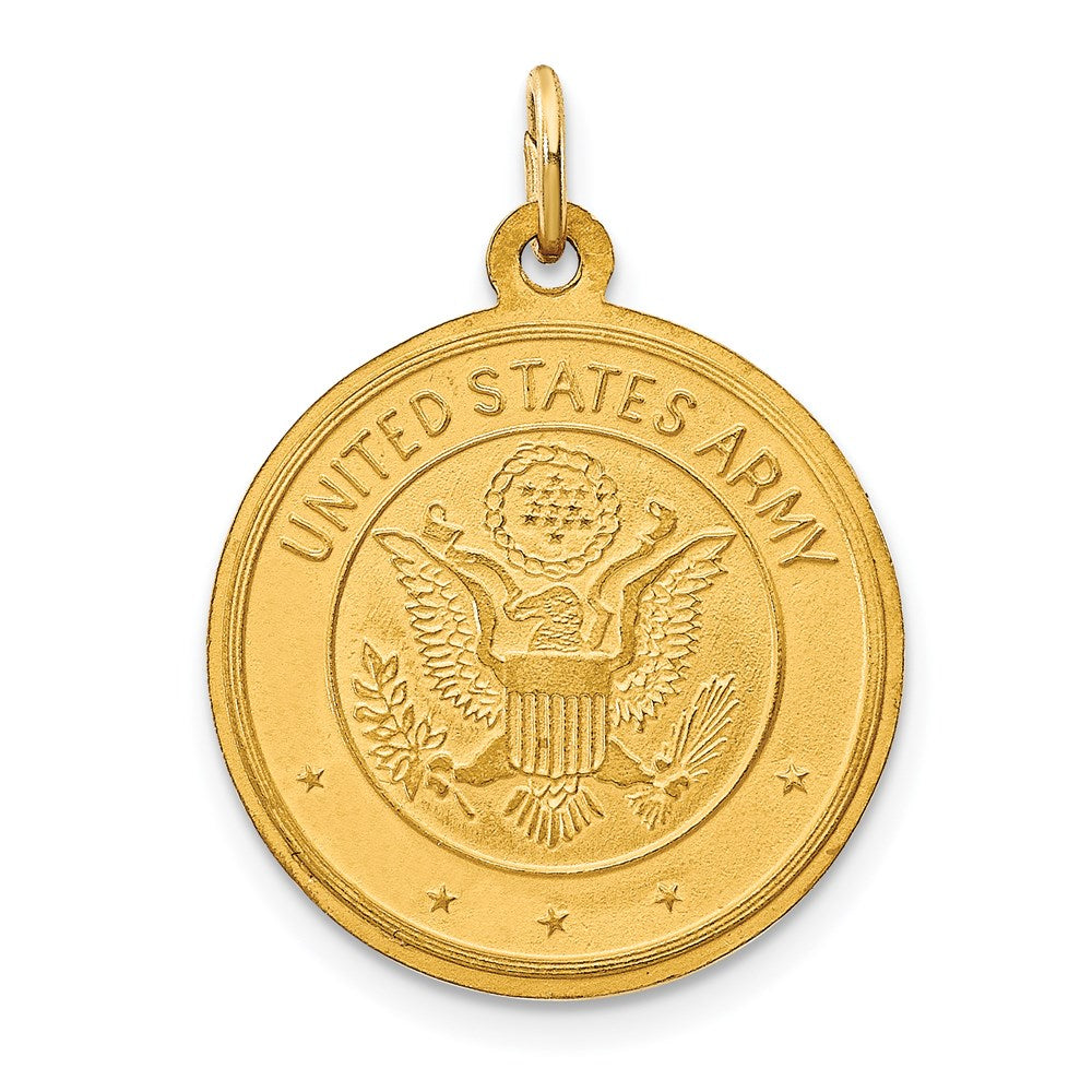 Million Charms 14K Yellow Gold Themed Us Army Religious Saint Christopher Medal Pendant