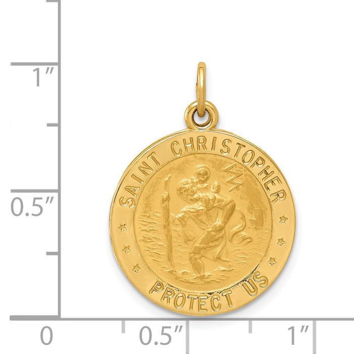 Million Charms 14K Yellow Gold Themed Us Army Religious Saint Christopher Medal Pendant