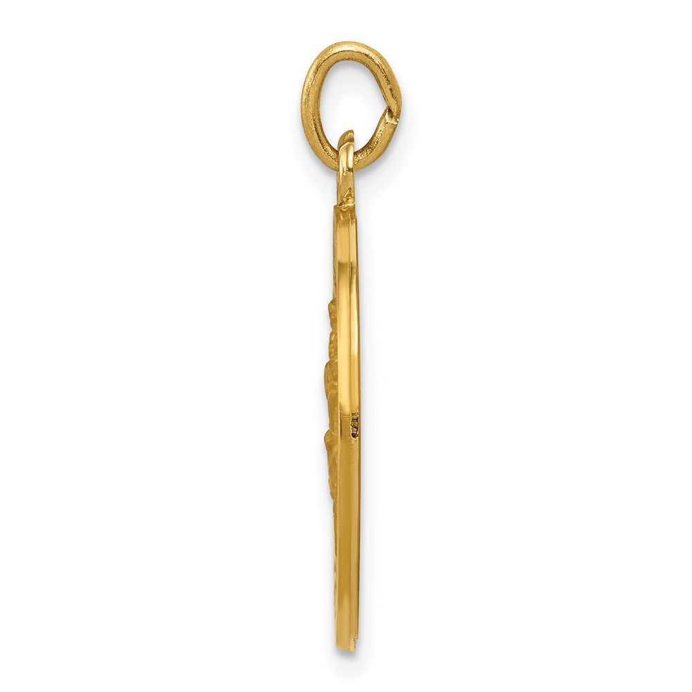 Million Charms 14K Yellow Gold Themed Us Coast Guard Religious Saint Christopher Medal Pendant