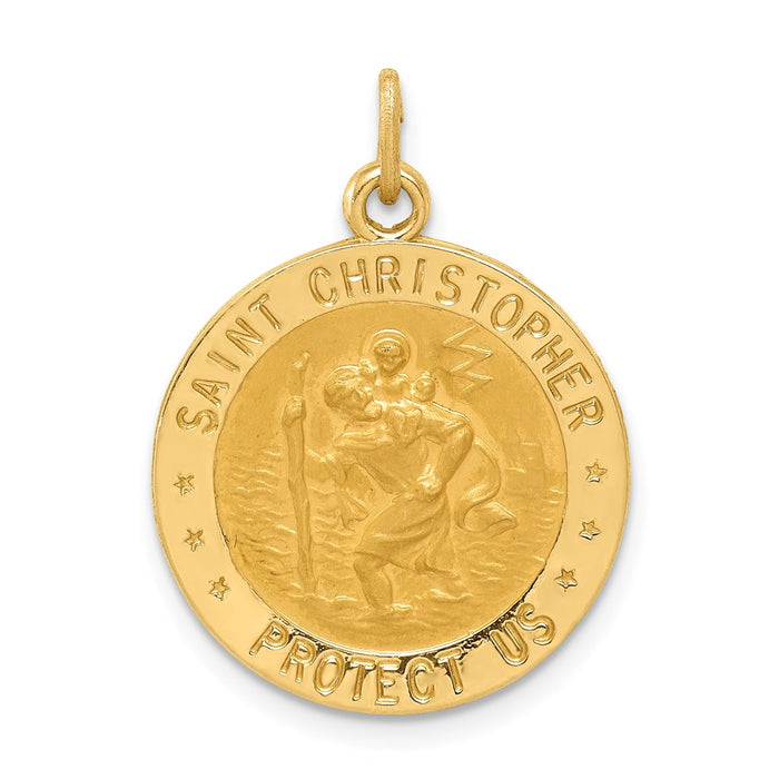Million Charms 14K Yellow Gold Themed Us Coast Guard Religious Saint Christopher Medal Pendant
