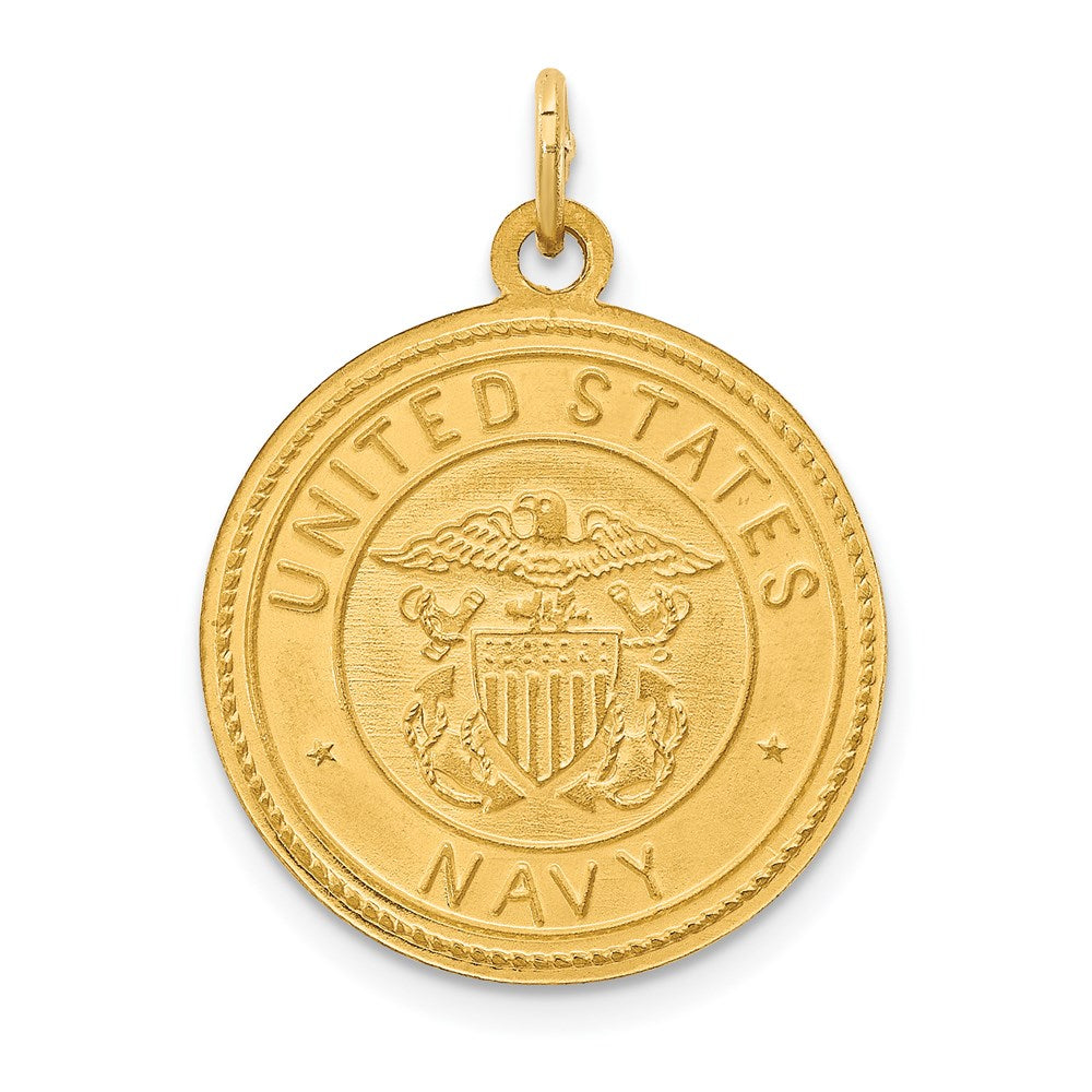 Million Charms 14K Yellow Gold Themed Us Navy Religious Saint Christopher Medal Pendant