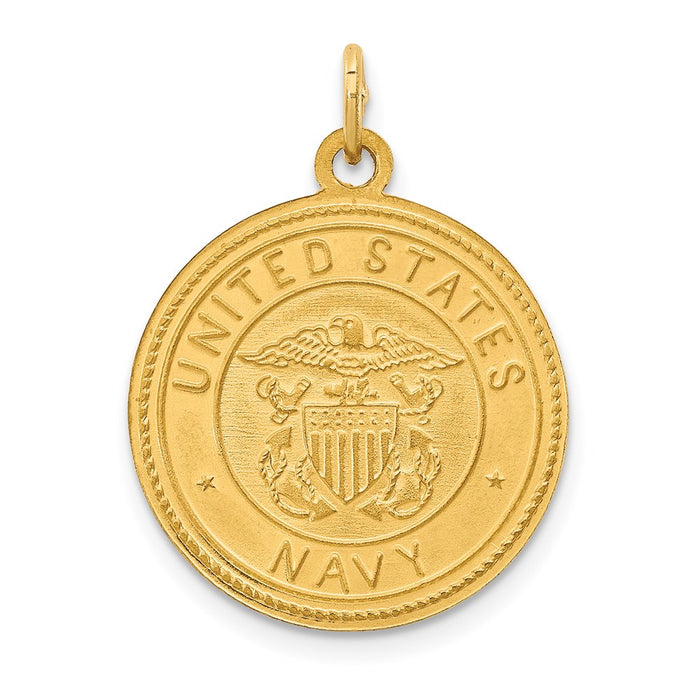 Million Charms 14K Yellow Gold Themed Us Navy Religious Saint Christopher Medal Pendant