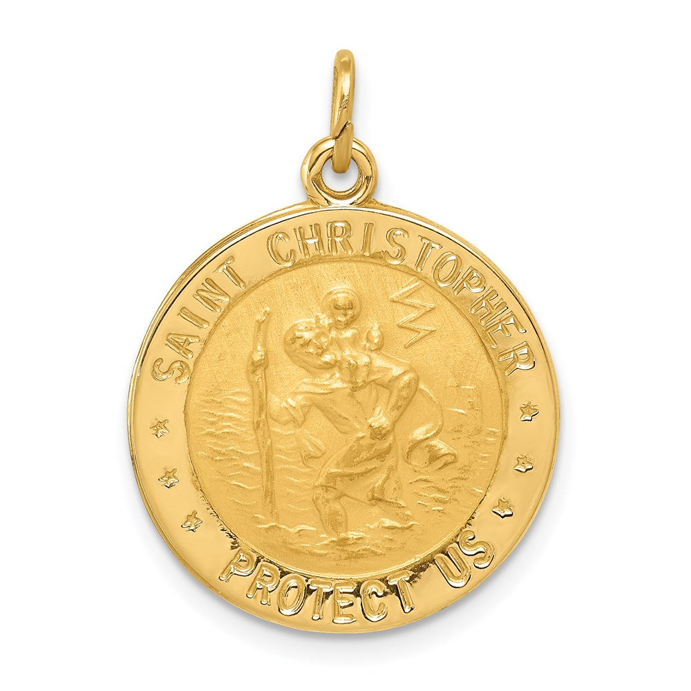 Million Charms 14K Yellow Gold Themed Us Navy Religious Saint Christopher Medal Pendant