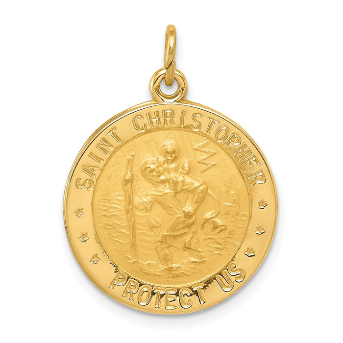 Million Charms 14K Yellow Gold Themed Us Navy Religious Saint Christopher Medal Pendant
