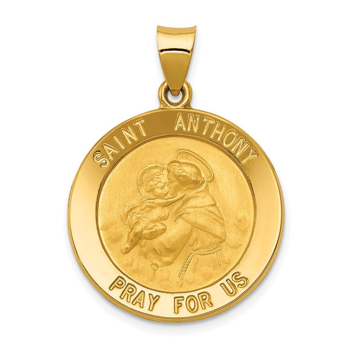 Million Charms 14K Yellow Gold Themed Religious Saint Anthony Medal Pendant