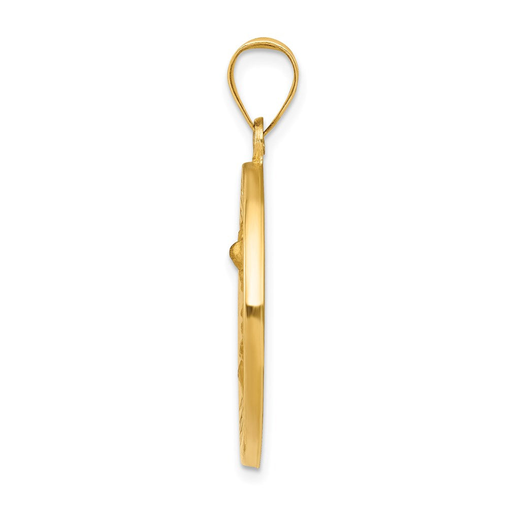 Million Charms 14K Yellow Gold Themed Religious Saint Michael Medal Pendant