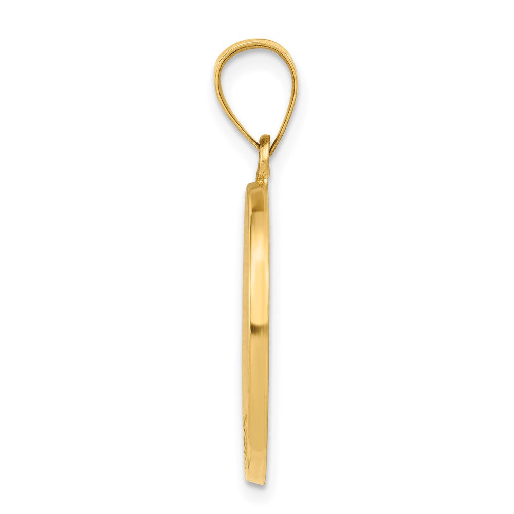 Million Charms 14K Yellow Gold Themed Confirmation Medal Round Pendant