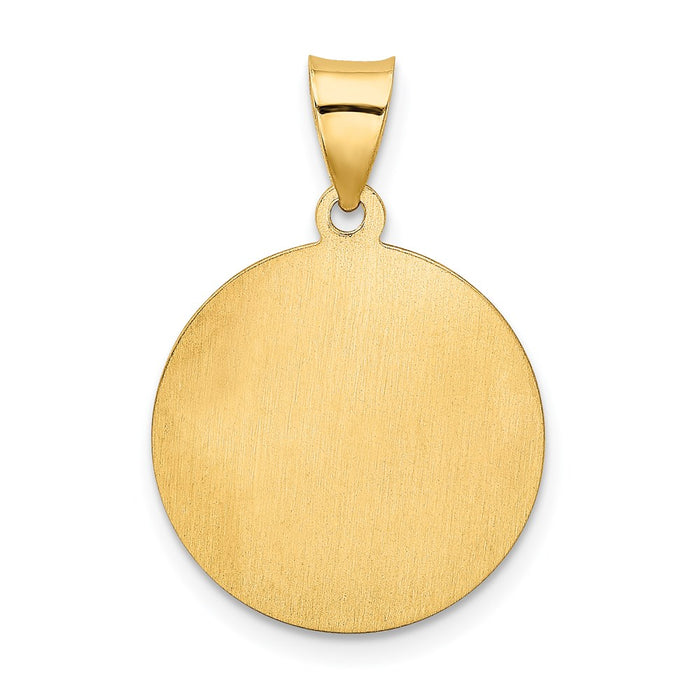 Million Charms 14K Yellow Gold Themed Confirmation Medal Round Pendant