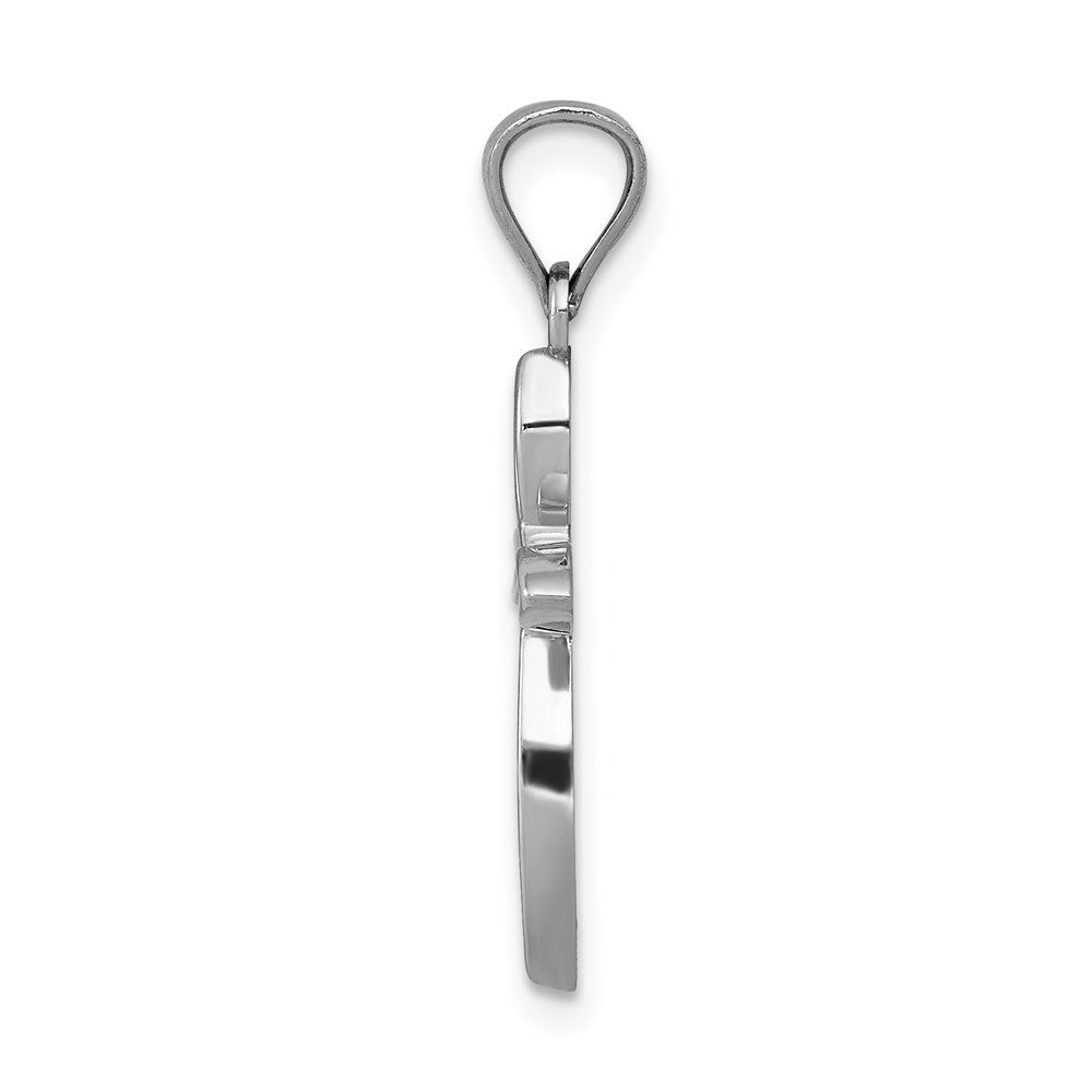 Million Charms 14K White Gold Themed Relgious Cross Pendant