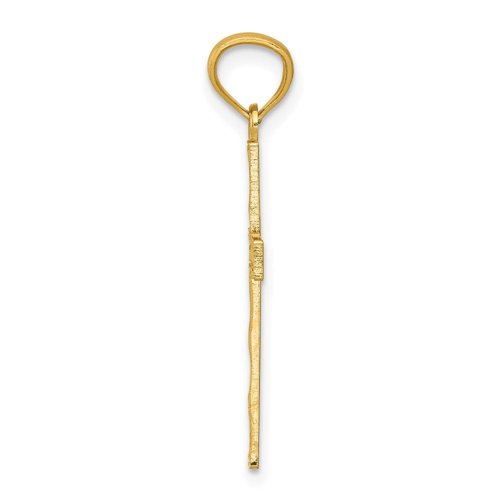 Million Charms 14K Yellow Gold Themed Filigree Relgious Cross Pendant
