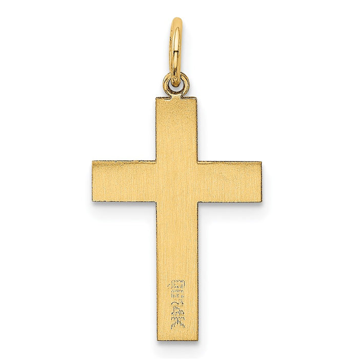 Million Charms 14K Yellow Gold Themed Polished Relgious Cross Pendant