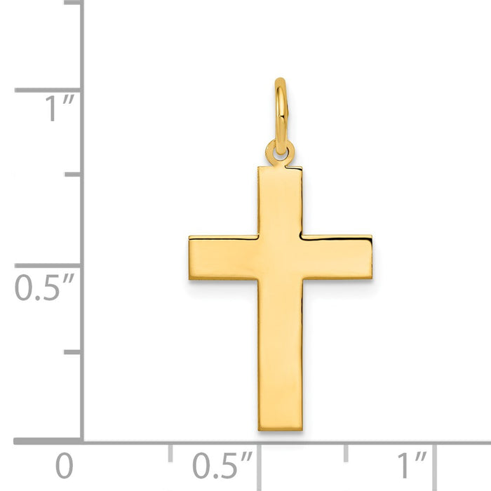 Million Charms 14K Yellow Gold Themed Polished Relgious Cross Pendant