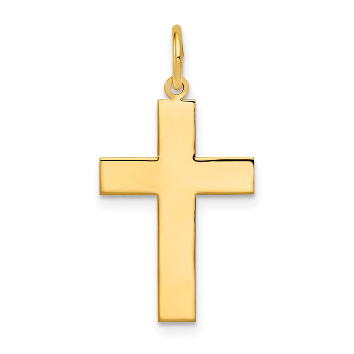 Million Charms 14K Yellow Gold Themed Polished Relgious Cross Pendant