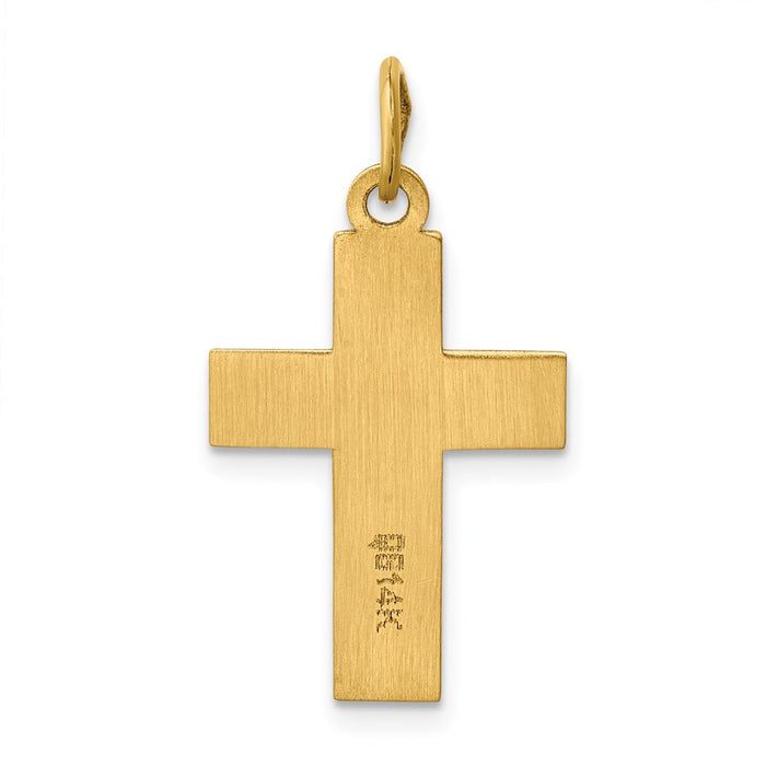 Million Charms 14K Yellow Gold Themed Polished Relgious Cross Pendant