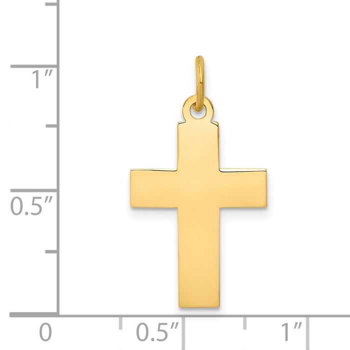 Million Charms 14K Yellow Gold Themed Polished Relgious Cross Pendant