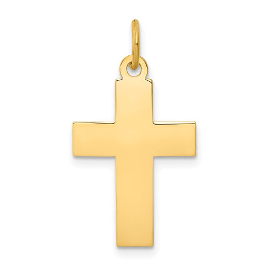 Million Charms 14K Yellow Gold Themed Polished Relgious Cross Pendant