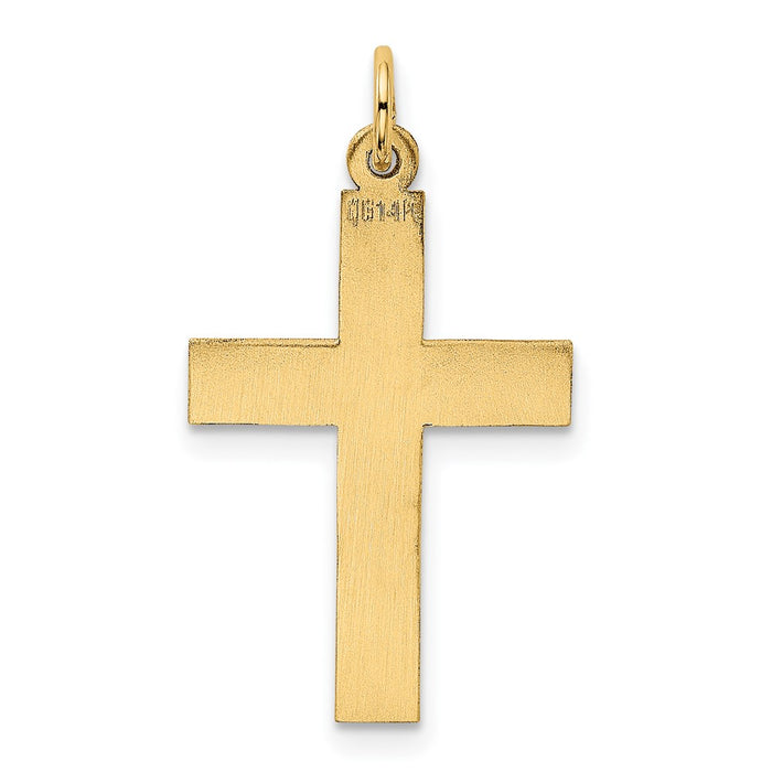 Million Charms 14K Yellow Gold Themed Polished Relgious Cross Pendant