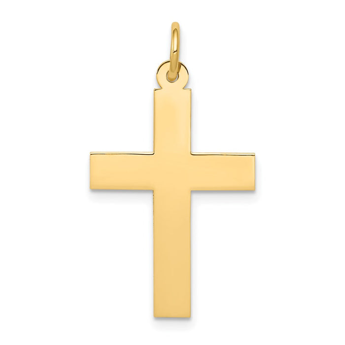 Million Charms 14K Yellow Gold Themed Polished Relgious Cross Pendant