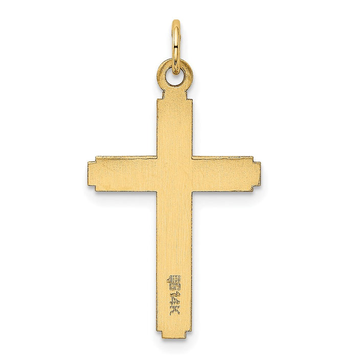 Million Charms 14K Yellow Gold Themed Polished Relgious Cross Pendant