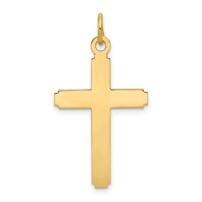 Million Charms 14K Yellow Gold Themed Polished Relgious Cross Pendant