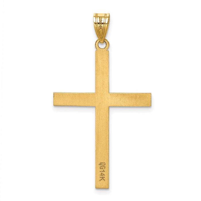 Million Charms 14K Yellow Gold Themed Engravable Relgious Cross Charm