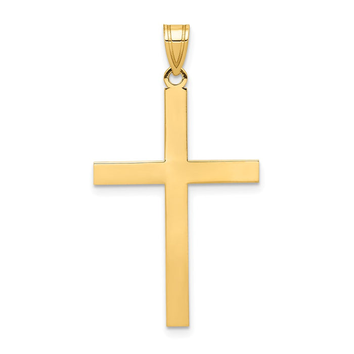 Million Charms 14K Yellow Gold Themed Engravable Relgious Cross Charm