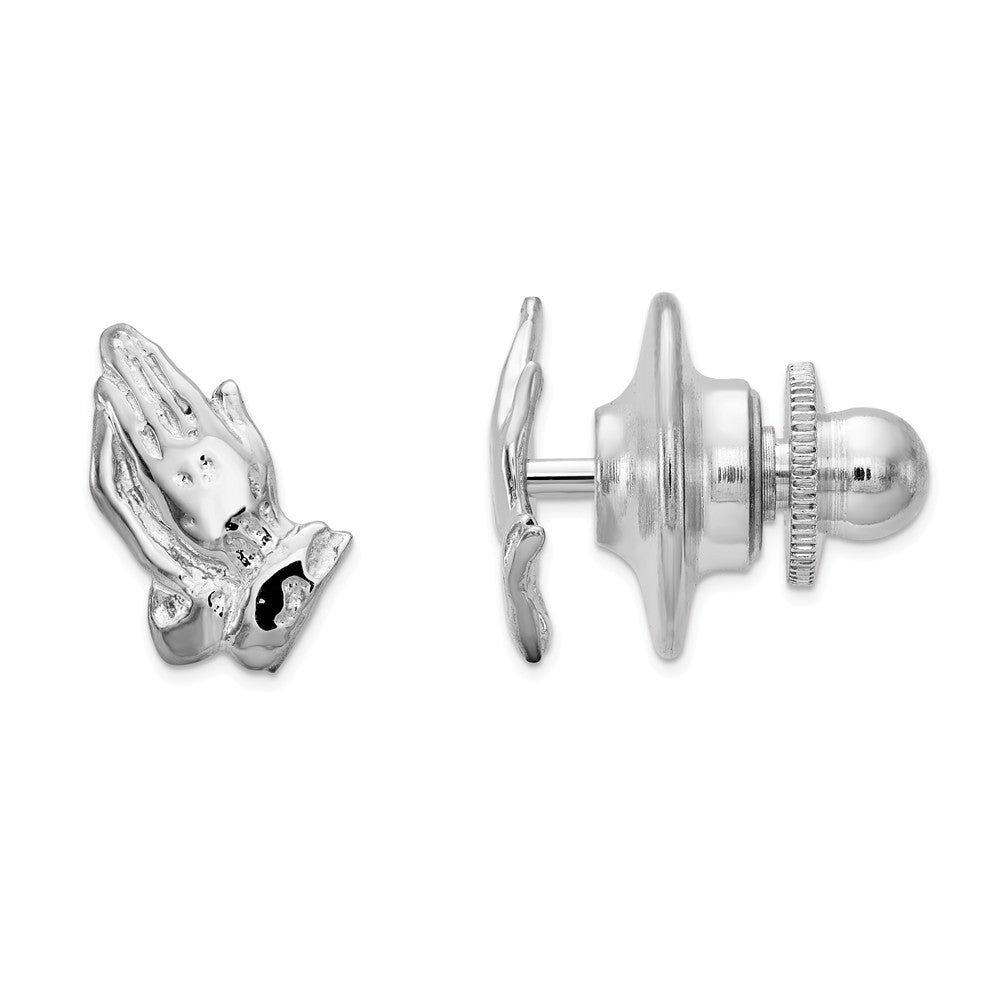 Occasion Gallery, Men's Accessories, 14k White Gold Praying Hands Tie Tac
