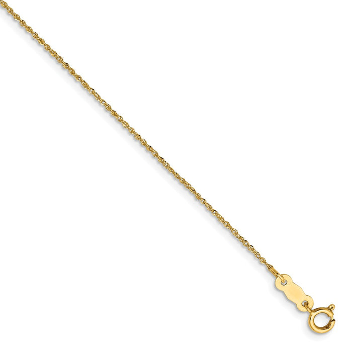 Million Charms 14k Yellow Gold, Necklace Chain, .70mm Ropa, Chain Length: 14 inches