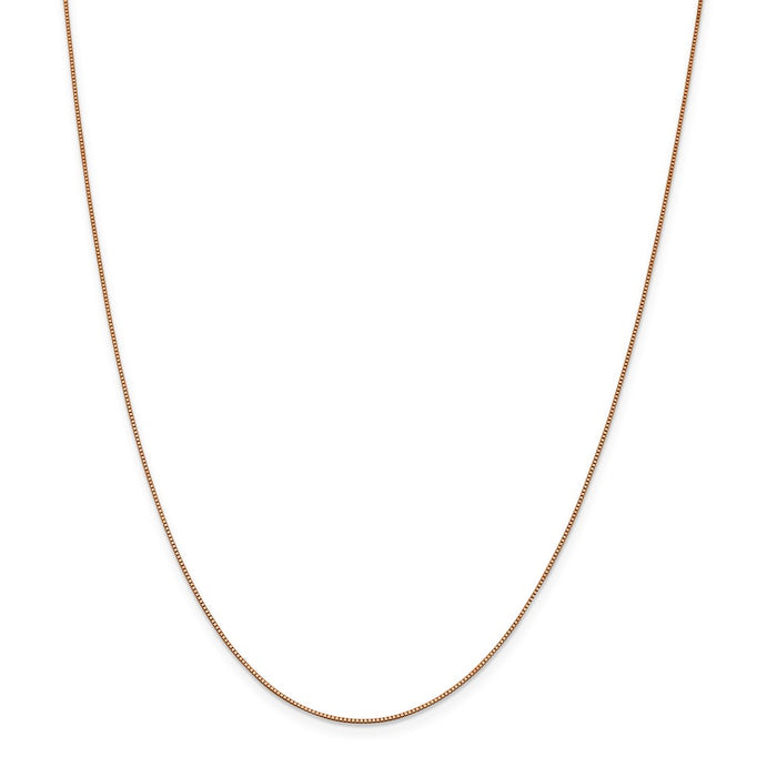 Million Charms 14k Rose Gold, Necklace Chain, .70mm Box Link Chain, Chain Length: 16 inches