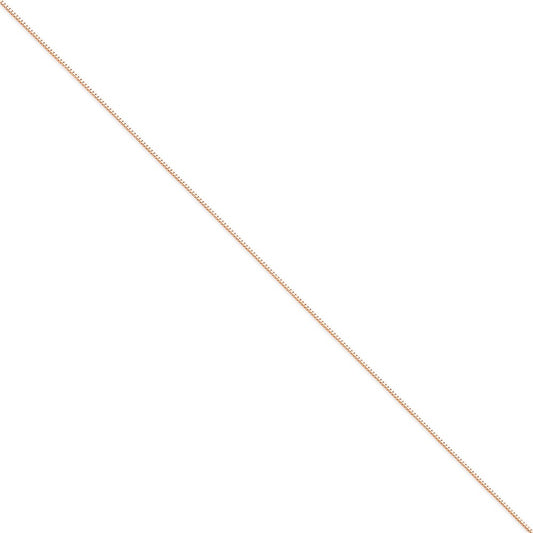 Million Charms 14k Rose Gold .9mm Box Link Chain, Chain Length: 10 inches