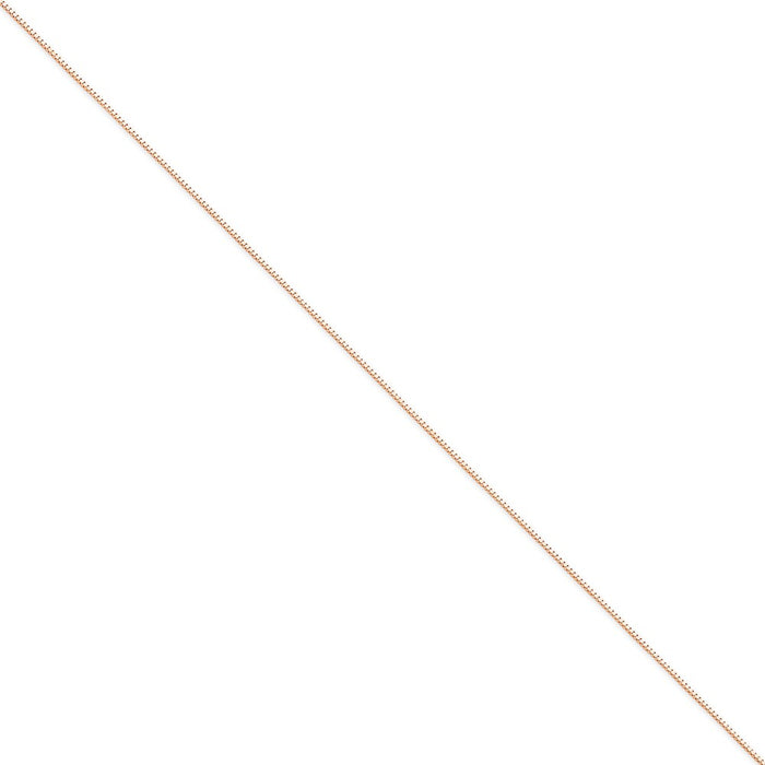 Million Charms 14k Rose Gold .9mm Box Link Chain, Chain Length: 10 inches