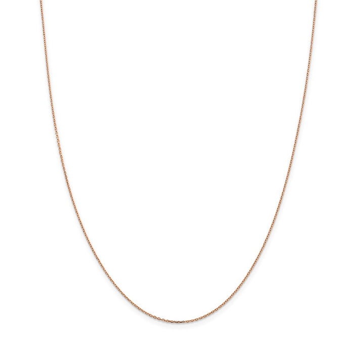 Million Charms 14k Rose Gold, Necklace Chain, 1.0mm Diamond-Cut Cable Chain, Chain Length: 16 inches
