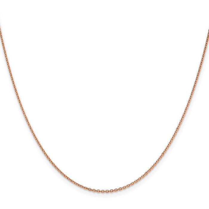 Million Charms 14k Rose Gold, Necklace Chain, 1.4mm Diamond-Cut Cable Chain, Chain Length: 16 inches