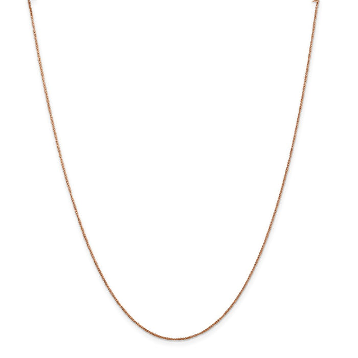 Million Charms 14K Rose Gold, Necklace Chain, .7mm Ropa Chain, Chain Length: 16 inches