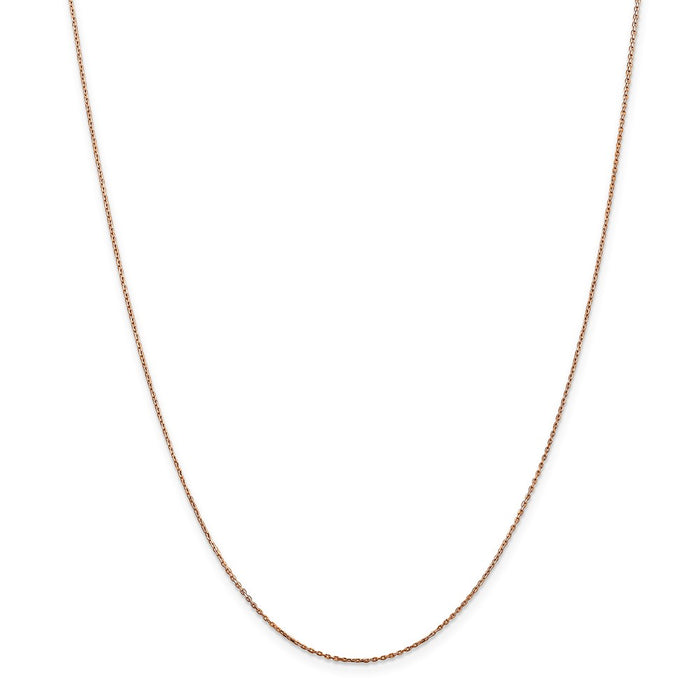 Million Charms 14k Rose Gold, Necklace Chain, .8mm Diamond-Cut Cable Chain, Chain Length: 18 inches