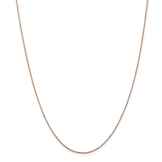 Million Charms 14k Rose Gold, Necklace Chain, .8mm Diamond-Cut Cable Chain, Chain Length: 30 inches