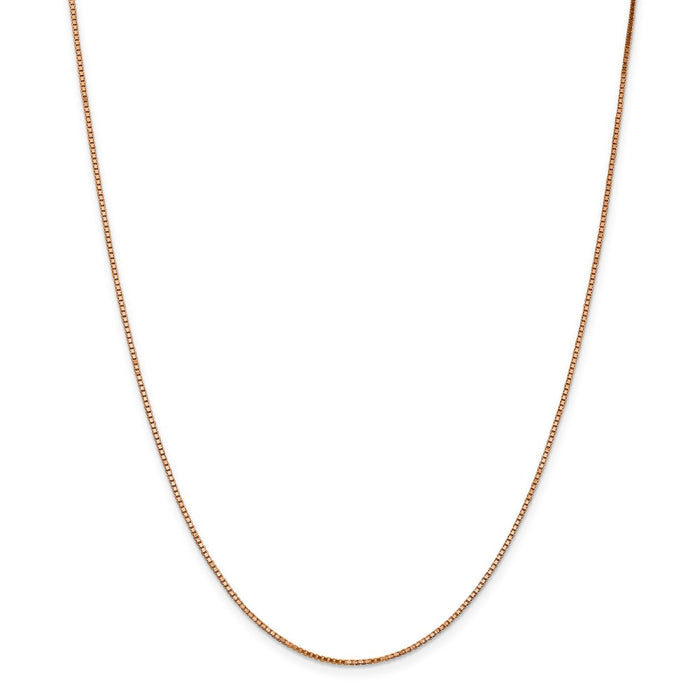 Million Charms 14k Rose Gold, Necklace Chain, 1.10mm Box Link Chain, Chain Length: 30 inches