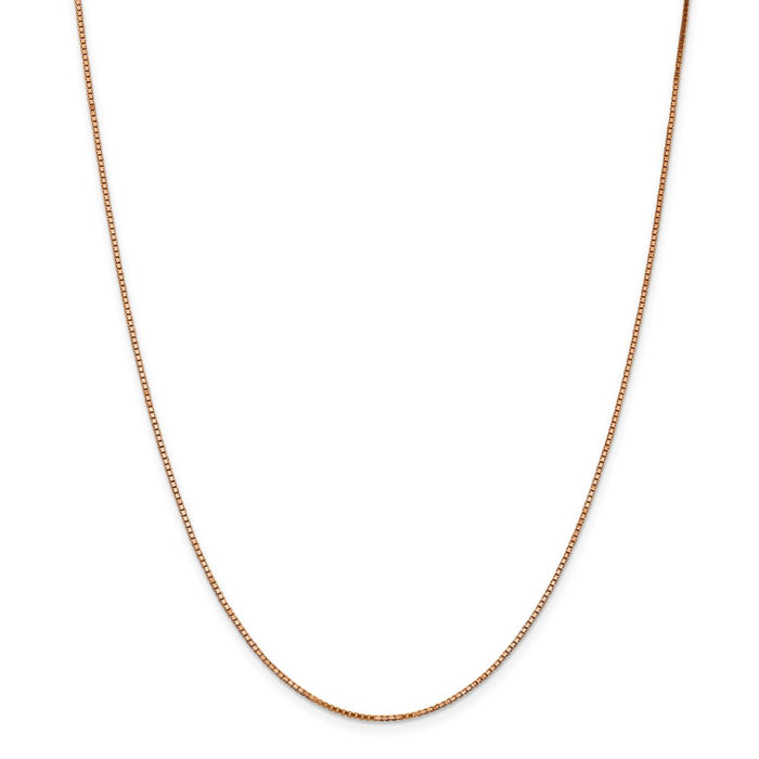 Million Charms 14k Rose Gold, Necklace Chain, 1.10mm Box Link Chain, Chain Length: 20 inches