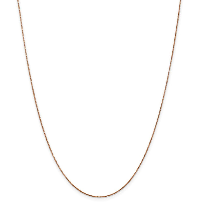 Million Charms 14k Diamond-Cut Rose Gold, Necklace Chain, .65mm Spiga Chain, Chain Length: 18 inches
