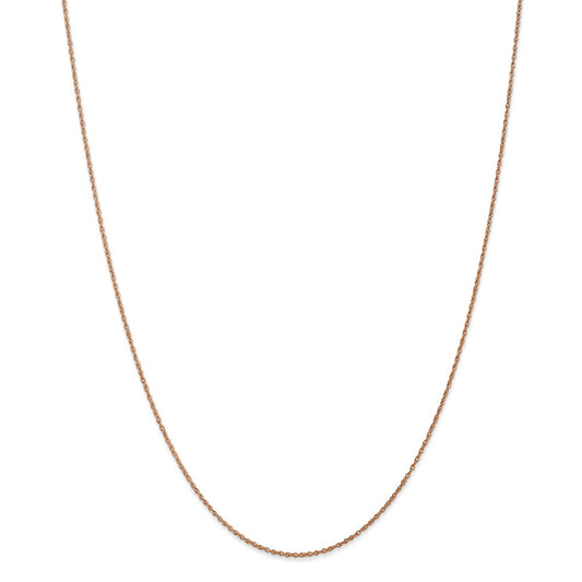 Million Charms 14k Rose Gold, Necklace Chain, .8mm Light-Baby Rope Chain, Chain Length: 24 inches