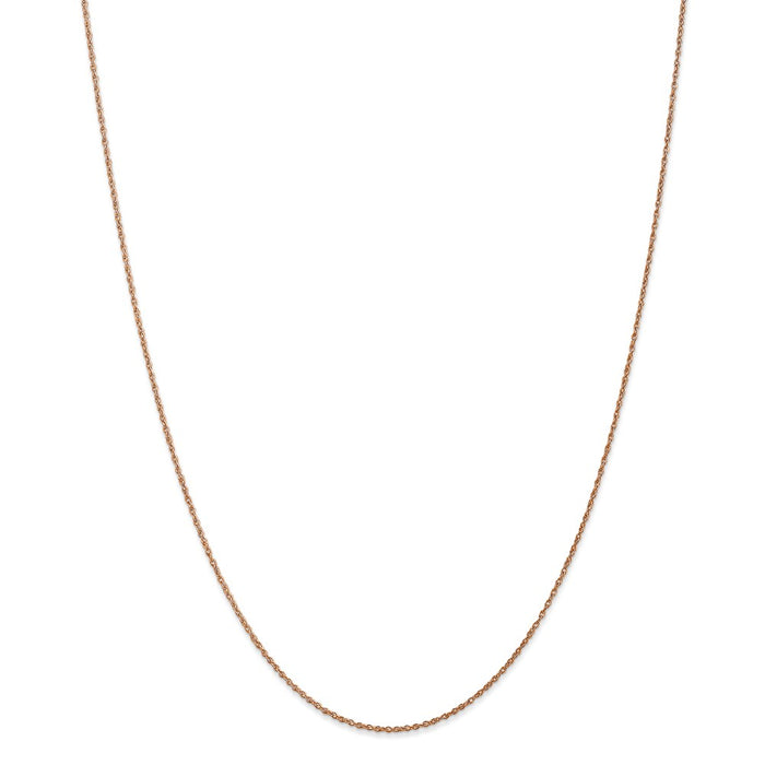 Million Charms 14k Rose Gold, Necklace Chain, .8mm Light-Baby Rope Chain, Chain Length: 24 inches