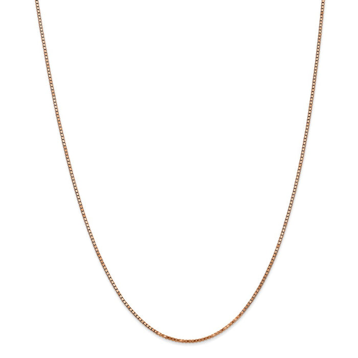Million Charms 14k Rose Gold, Necklace Chain, 1.30mm Box Chain, Chain Length: 18 inches